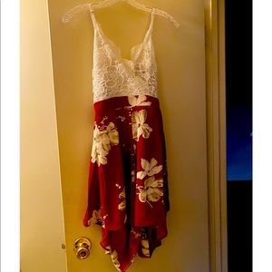 Boho Halter Backless Floral Lace Romper